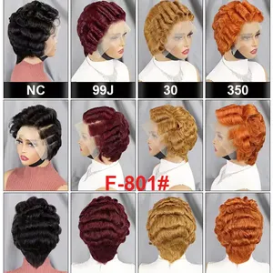 Letsfly Pixie Wigs 13X4 Lace Frontal Human Hair Wigs Ear To Ear Short Cut Wigs Remy Hair Wholesales 5pcs Free Shipping