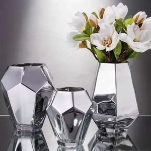 Jarrón de cristal de lujo con pintura de plata para el hogar, jarrón de cristal de colores para decoraciones del hogar y decoración de boda - Product Image 6
