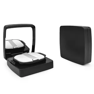 Hot Sale 15G Black Square Air Cushion Container BB/CC Cream Case with Mirror&Puff Pad Logo Available