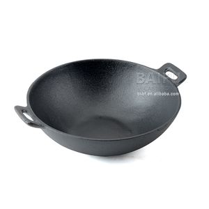 24 cm <span class=keywords><strong>31</strong></span> cm 37 cm Amazon Bases Pré-Assaisonné Fonte <span class=keywords><strong>Wok</strong></span> Pan Woks et Remuer Poêles à Frire avec boucle poignées Chinois Pow <span class=keywords><strong>Wok</strong></span> - Product Image 1