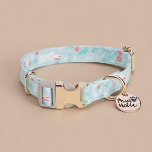 Collar de Perro de Algodón Estampado de Diseño Moderno, Elegante y Lujoso, Talla M, Cierre de Hebilla Suave y Duradero, Personalizado y Ajustable - Product Image 1