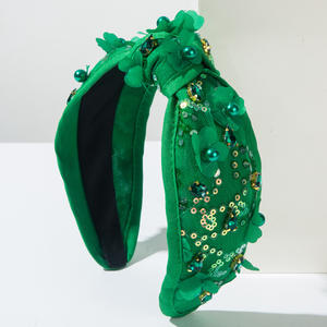 มาใหม่วันวาเลนไทน์มาร์ดิกราส์ที่คาดผมประดับมุกดอกไม้พลอยเทียม - Product Image 3