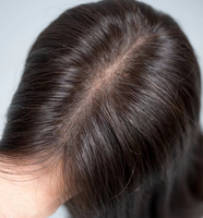 Topper en dentelle de luxe en cheveux humains vierges européens, à nœuds invisibles, lisse, noir naturel, sans colle, Topper casher juif pour femmes
