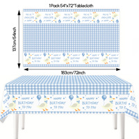 Ensemble de vaisselle jetable sur le thème de la canard bleu pour fête d'anniversaire de bébé, assiettes en papier, gobelets, serviettes, nappe, fournitures pour fête d'anniversaire