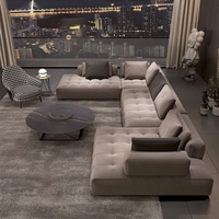 High Class Minimal ism Home Corner Sofa garnitur Möbel Wohnzimmer Luxus Italienischer Nubuk stoff U-Form Villa Schnitts ofa garnitur