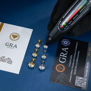 Pendientes de Moissanita VVS de Plata S925 con Baño de Oro de 14K para Mujer y Hombre, 1ct 2ct, Entrega en 3 Días, Stock en EE. UU., Pasa Prueba de Diamante GRA - Product Image 3