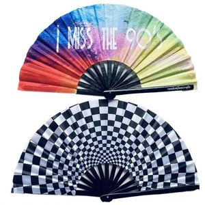 <b>Large</b> 13 Inch Bamboo Wood Folding Portable Sublimation White Hand <b>Fans</b> Party Decoration Pattern for Halloween Souvenirs - Product Image 5