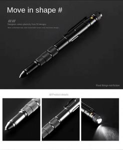 Bolígrafo Táctico de Defensa Personal de Aluminio para Exteriores - Herramienta Multiusos con Linterna y Rompecristales para Hombres y Mujeres - Product Image 2