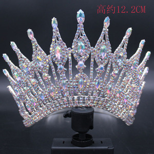 มงกุฎนางงามหิน AB ขนาดใหญ่8นิ้วมงกุฎพลอยเทียมมงกุฎสวยงามแบบปรับแต่งได้ - Product Image 6