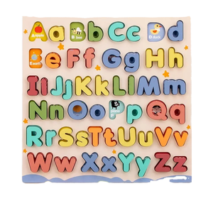 Montessori Children Letter Wood 3D Jigsaw <b>Puzzles</b> Board <b>Games</b> Preschool Diy Educational Learning Wooden Toys for Kids Boys Girls - Product Image 1