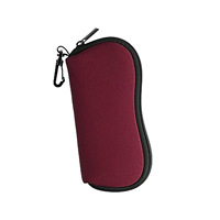 Étui à lunettes en néoprène caoutchouté rigide en stock, sac à fermeture éclair, motif uni disponible, plusieurs couleurs, poche à monnaie avec crochet