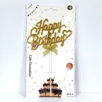 Hot Selling Cursive Plastic 3D Alles Gute zum Geburtstag Baby party Cake Topper Süße Kuchen Pick für Geburtstags torte Dekor