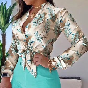 <span class=keywords><strong>Camicia</strong></span> da Spiaggia da <span class=keywords><strong>Donna</strong></span> in <span class=keywords><strong>Lino</strong></span>, Vestibilità Aderente, Scollo a V Profondo, Maniche Lunghe, Sexy, Vendita all'Ingrosso - Product Image 2