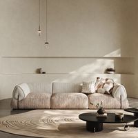 Italienischer Stil Luxuriöses Sabi Wabi Sofa Stoffbezug Modernes Cremefarbenes Wohnzimmer-Design Apartment-Wohnzimmer-Interieur Modulares Sofa