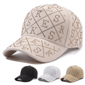 2025 Primavera Verano gorra de béisbol de moda con letras de diamantes de imitación gorra de protección solar de moda todo-fósforo red tentación roja nuevo <span class=keywords><strong>INS</strong></span> - Product Image 1