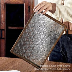 Wooden Serving Tray Rectangular Enamel Glass Inlay Decorative <b>Teacup</b> Plate For Tea Set Home Use - Product Image 4