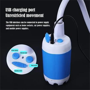 Douche de <span class=keywords><strong>camping</strong></span> portable électrique rechargeable multifonction en plastique, auto-amorçante, pour dortoir, voiture, extérieur, bleue, pour animaux de compagnie, toilettes simples - Product Image 5
