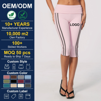 Capris de yoga pour femmes à taille repliable, coupe ajustée, séchage rapide, effet push-up, pour Pilates, vêtements de sport personnalisés, capris d'entraînement