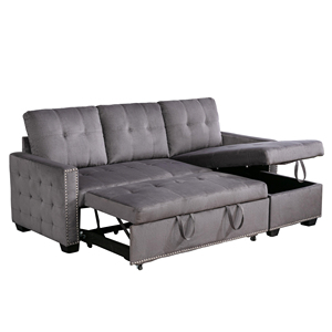 Reliable Quality L-Shaped Convertible <b>Sofa</b> Bed With Soft Cushion Support For 4-Seater Comfortable Living Room Or Outdoor Use - Product Image 5