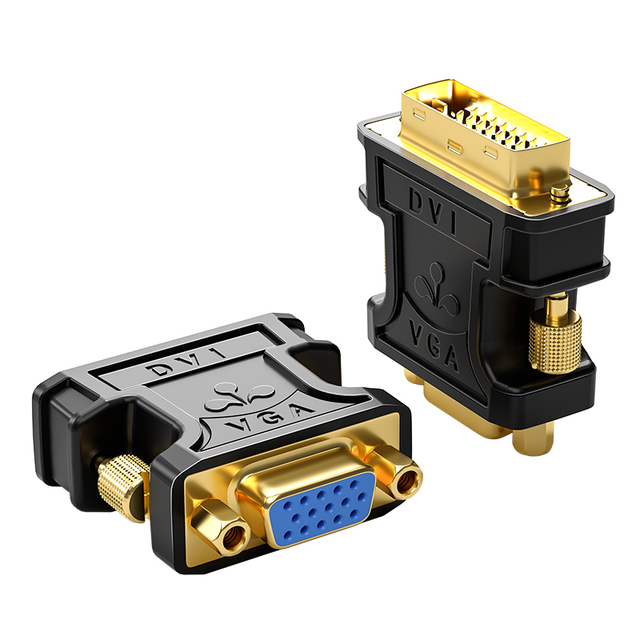 SAMZHE Gold Plated DVI Male to VGA Female Adapter DVI24+5/DVI-I to VGA HD Converter Connector for GPU Card Monitor Projector
