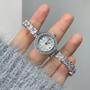 Montre à quartz pour femme CILOA, bracelet en strass, cadran rond, bracelet à maillons en cristal, cadeau, bijoux - Product Image 2