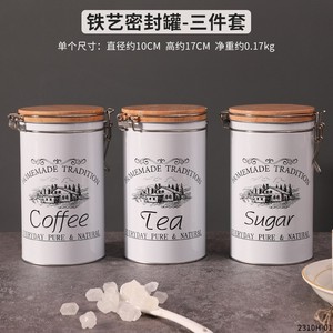 Hand-Painted Airtight Food Storage Tin - Large Capacity Iron <strong>Canister</strong> for Coffee, <strong>Tea</strong>, Candy, Snacks &amp; Grains - Product Image 6