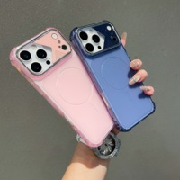 Coque Magnétique Antichoc pour iPhone 17 Pro 17 Pro Max avec Protection d'Objectif Électroplaquée, Finition Mate Translucide et Ventilation pour Refroidissement