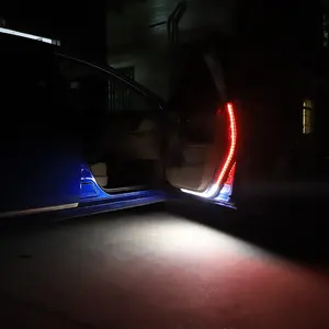एलईडी कार के दरवाजे चेतावनी रोशनी 120cm विरोधी टक्कर स्ट्रोब चमकती सुरक्षा दीपक की किरण सजावटी वायुमंडल परिवेश प्रकाश 12V
