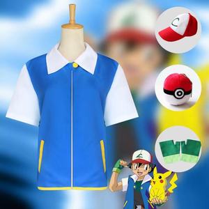 Costume de Pokémon pour enfants, fête d'Halloween, costume de cosplay Ash Ketchum, chapeau Poké Ball, ensemble complet pour adultes - Product Image 2