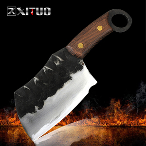 Boucherie couteau de Chef de cuisine, ustensile de boucher à hacher fait main en acier plaqué carbone, outil Santoku japonais - Product Image 6