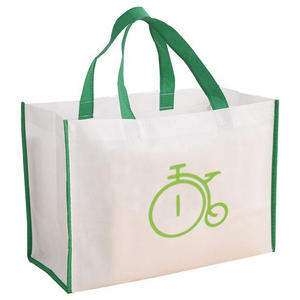 Зеленая пользовательская продуктовая сумка для покупок многоразовая и Ультразвуковая Нетканая для экологически чистого повторного использования - Product Image 1