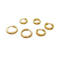 Boucles d'oreilles rondes en laiton, simples et élégantes, trois pièces - Accessoires tendance pour femmes