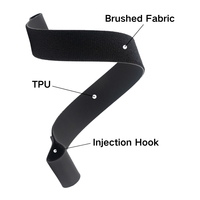 Sangle de fixation VR noire en nylon auto-adhésive double face, réutilisable, écologique, imperméable et lavable, à fixation robuste par crochets et boucles