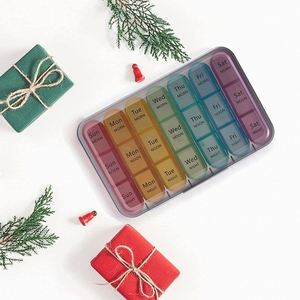 Boîte à pilules hebdomadaire personnalisée sans BPA avec logo, grand format 7 jours, 21 compartiments - Product Image 3