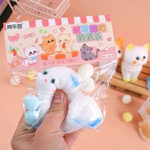 Juguete Antiestrés Divertido y Blandito para Niños, Gato Kawaii de Pascua con Carcasa Esponjosa, Juguete de TPR para Apretar, Gato Mochi - Product Image 6