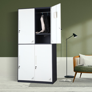 Armarios de Almacenamiento de Acero con Cerradura de Diseño Moderno para Apartamentos, Talleres, Gimnasios y Escuelas, Armario Metálico Colorido con Rieles para Ropa - Product Image 4