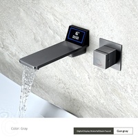 Robinet de lavabo encastré en laiton avec affichage numérique et cartouche céramique pour hôtels, maisons et halls – Design moderne intégré