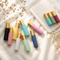 Flacons roll-on en verre de 10 ml, série Macaron, couleurs pastel, vides, pour huiles parfumées, avec bille en acier, pour personnalisation, vente en gros