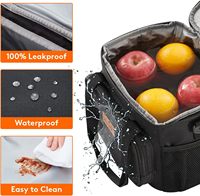Sac à lunch isotherme et étanche pour le travail, le bureau, les pique-niques, la plage - Sac isotherme pour le déjeuner, conçu pour la congélation, avec bandoulière réglable