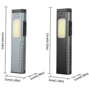 ไฟฉายอลูมิเนียมอัลลอยด์กันน้ำแบบชาร์จ USB ได้ 500 ลูเมน 2 XPG+COB แม่เหล็ก EDC สำหรับตั้งแคมป์ ไฟฉายแบนพร้อมไฟ COB ด้านข้าง - Product Image 1