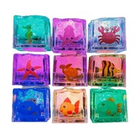 Nouveau Accepter Logo personnalisé Animal marin imprimé éclairer glaçon Led clignotant glaçons bébé douche pour décorations Bar Club fête