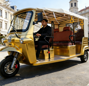 Tuk-tuk électrique certifié CEE & COC pour le marché européen, carrosserie ouverte, espace plus large de 1,5 m, tricycle passager pour le transport dans les zones touristiques - Product Image 2