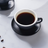 Ensemble tasse et soucoupe à expresso en porcelaine noire épaisse de 50/110/200/300 ml, tasse à cappuccino commerciale pour café