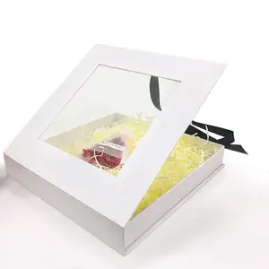 Wedding Gift Box With Ribbon Magnetic Luxury Packaging For Souvenir Paper Jewelry Bracelet Ear Ring Box