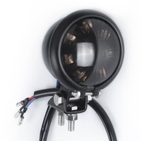 Feu arrière de moto LED rouge style Cafe Racer 12V en fer de haute qualité, universel, pour frein et stop