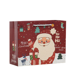 New Cute Santa Elk Agricultural Use Tote <b>Bag</b> Paper <b>Bag</b> Thickened Cross Version <b>Christmas</b> Holiday <b>Gift</b> <b>Bag</b> Red and Green Touch - Product Image 5