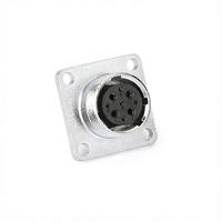 Connecteur aviation circulaire étanche P20F 5 broches, prise femelle à bride quadruple 22x22mm pour montage sur panneau, type à souder