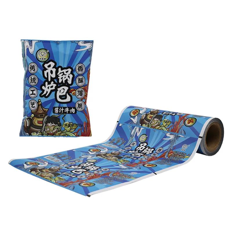 200 Micron Gravure Impressão Folha De Alumínio Composto Bobina Molho De Café Degradável UV Plastic Roll Film Para Chocolate Chip Packing