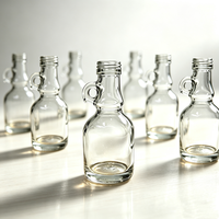 Bouteille de vin en verre transparente miniature de 90 ml de qualité supérieure avec poignée ergonomique, boîte personnalisée avec logo couleur pour l'emballage de cadeaux d'alcool