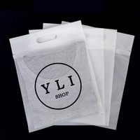 Sac à poignée givré imprimé sur mesure pour l'emballage des vêtements, logo, sac en plastique EVA réutilisable auto-scellant avec poignée pour t-shirt, jean